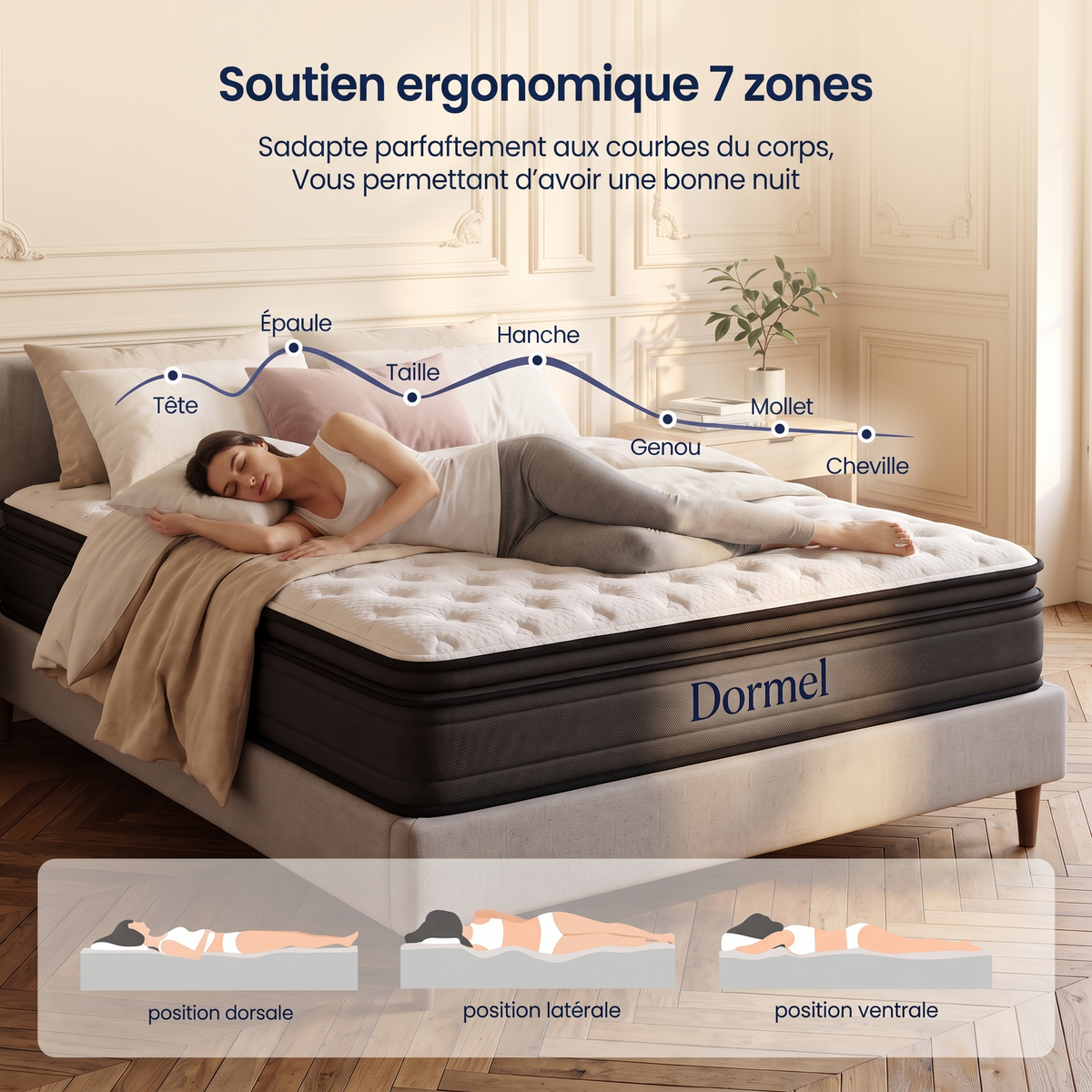 Matelas à mémoire de forme Dormel L'Essentiel, livré roulé