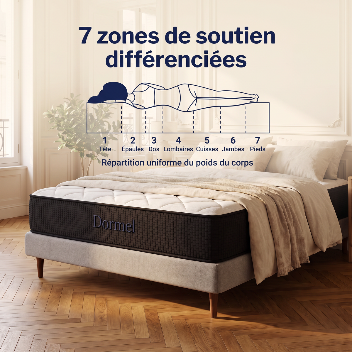 Matelas à mémoire de forme Dormel L'Original, livré roulé