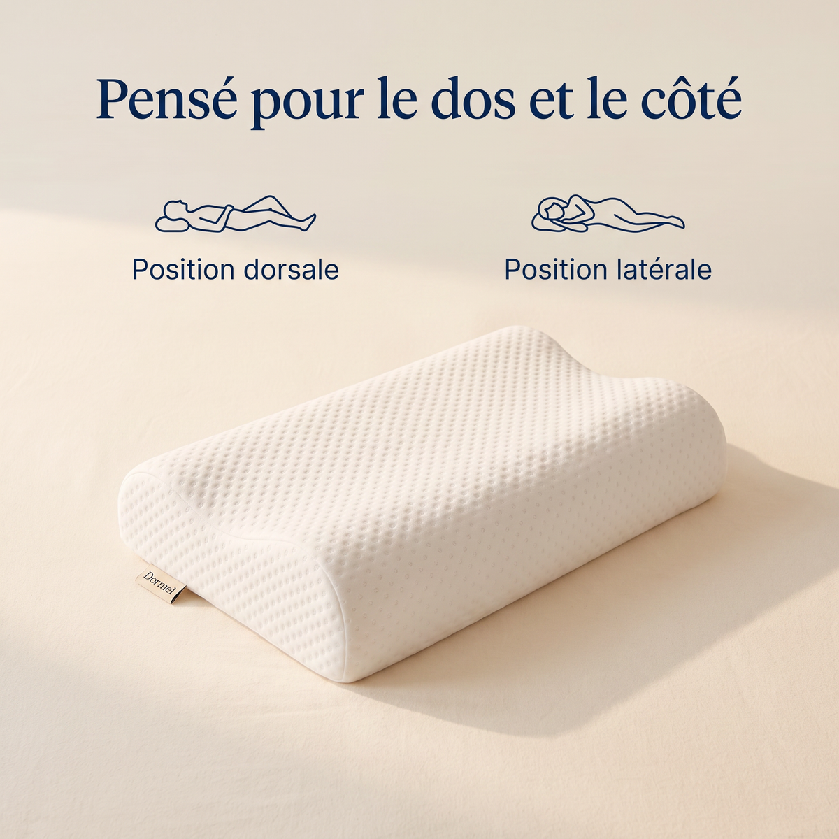 Oreiller à mémoire de forme L'Enveloppant, literie Dormel