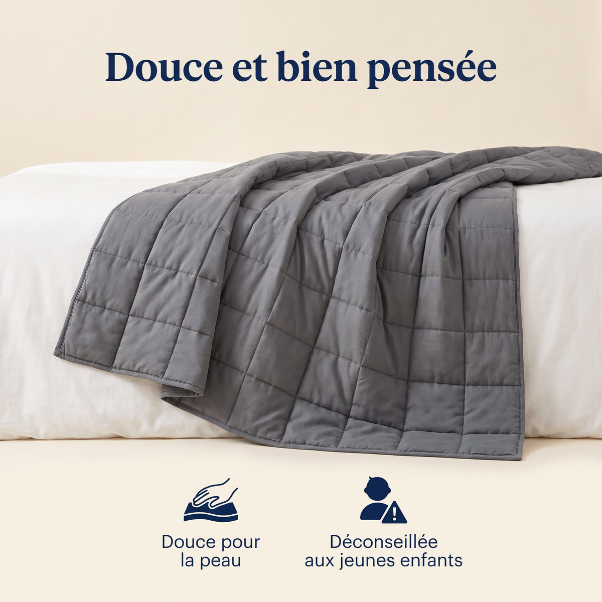Couverture lestée Dormel, poids réparti sur tout le corps
