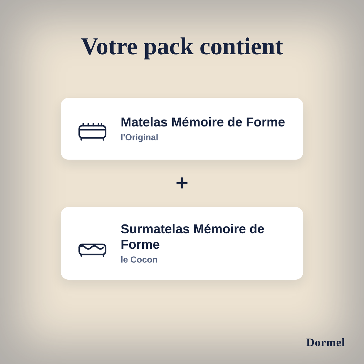 Pack Grand Confort Dormel, de 140x190 à 180x200