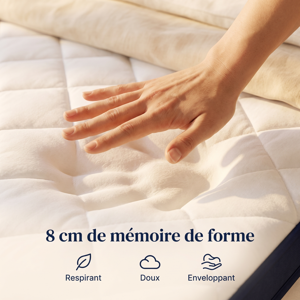 Surmatelas à mémoire de forme Le Cocon, literie Dormel