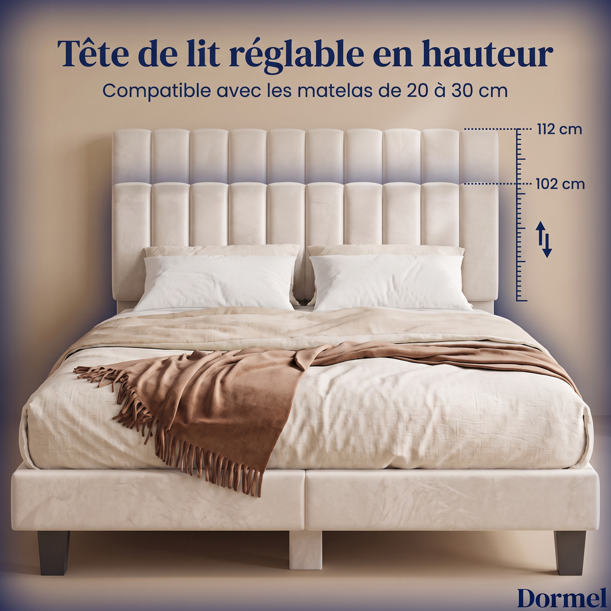 Lit capitonné Le Cosy, literie Dormel