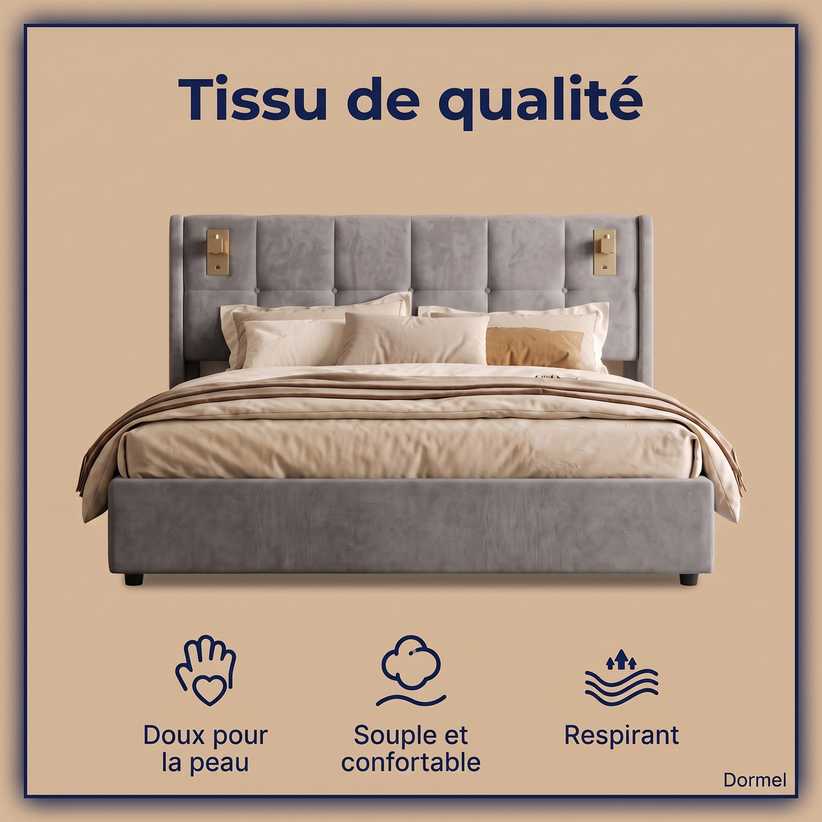 Lit coffre L'Astucieux Dormel, en 140x200 et 160x200