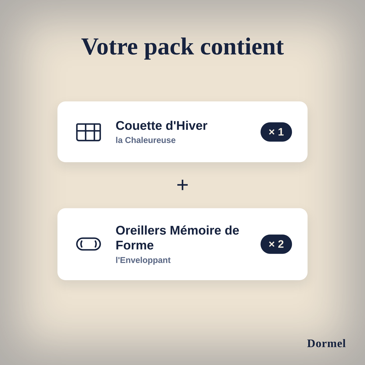 Pack Parure d'Hiver Dormel, couette de 140x200 à 220x260